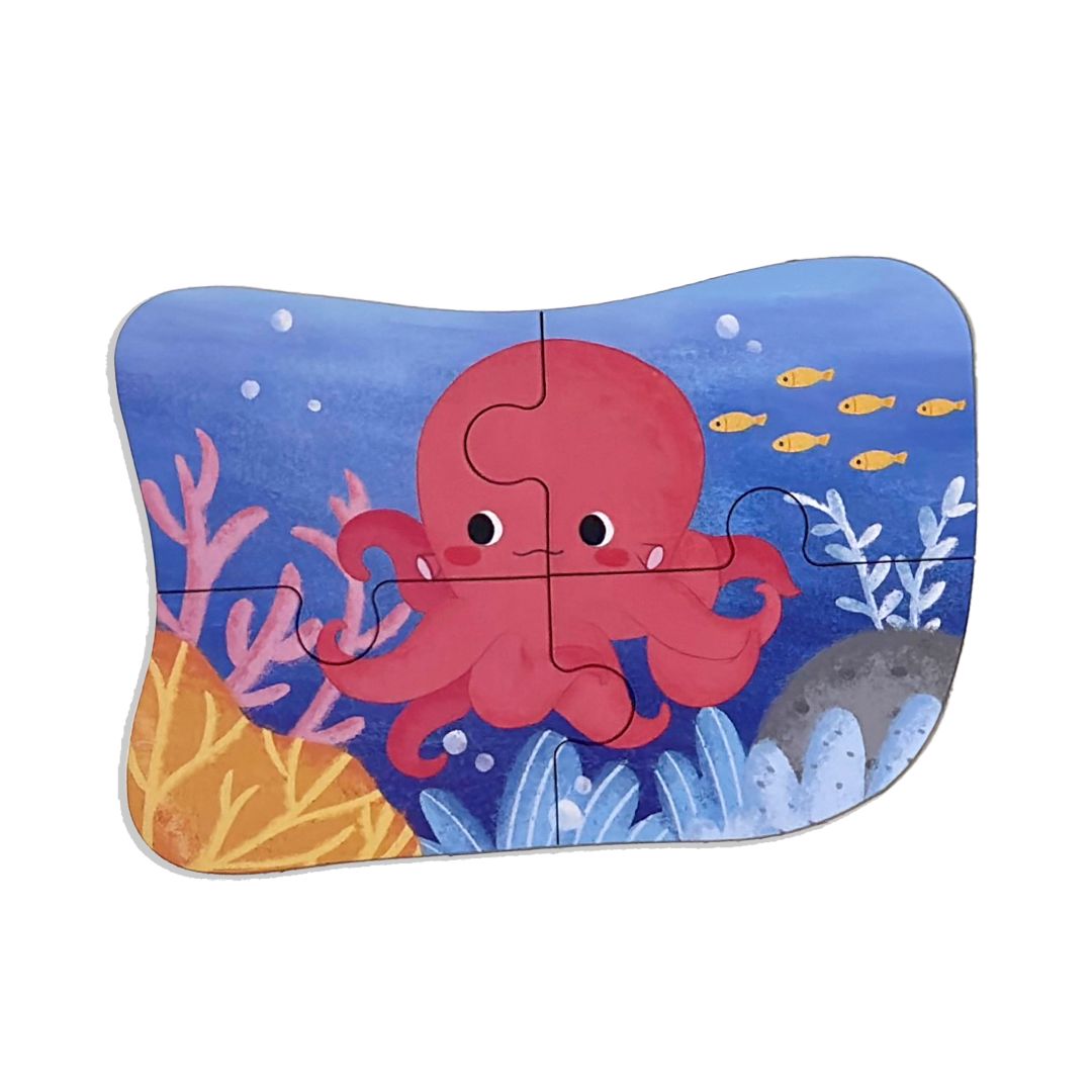 Wudly Wooden Progressive Puzzle Metal Box sea creature