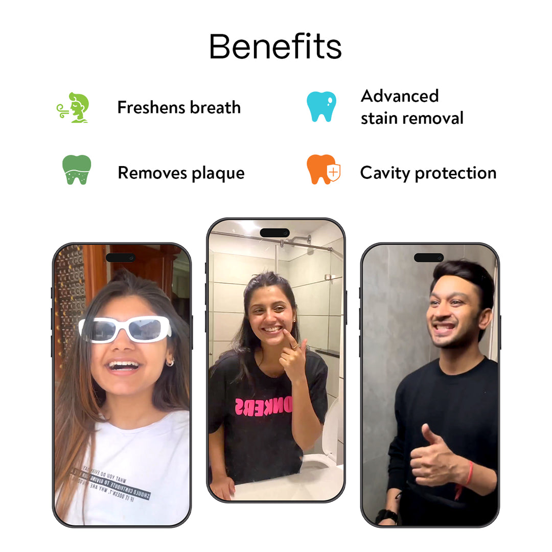 Habbits Natural Oral Care Bundle | Apple Mint Whitening Toothpaste (100g) + Natural Mouthwash (250ml) | Whitening | Fluoride-Free | Vegan | SLS-Free | Fights Plaque & Bad Breath | Gentle on Gums