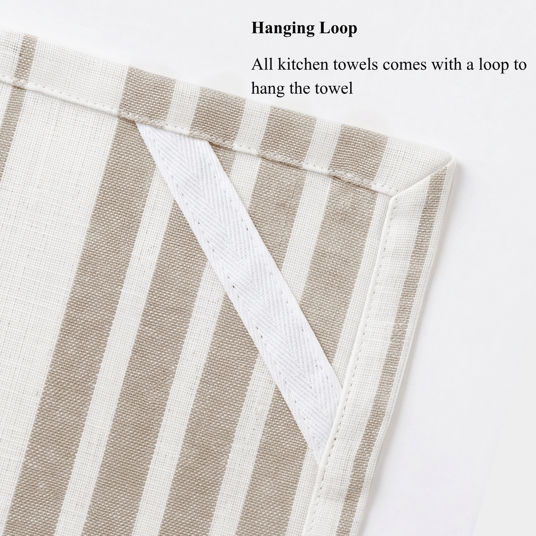 Striped & Checked Cotton Dish Towels ( Set of 3)