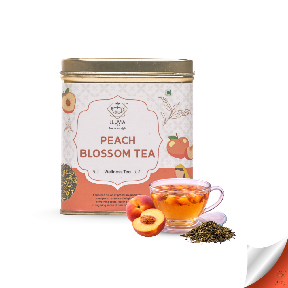 Lluvia Tea Peach Blossom Tea - Antioxidant Rich | Improves Skin Health | Mood Enhancement (50 gm)