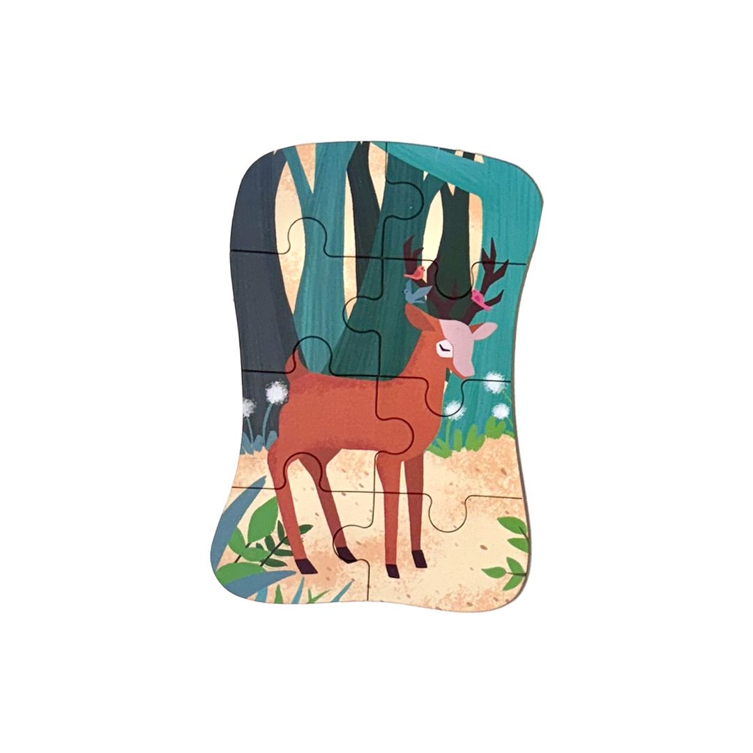 Wudly Wooden Progressive Puzzle Metal Box Land creature-1(Flamingo)