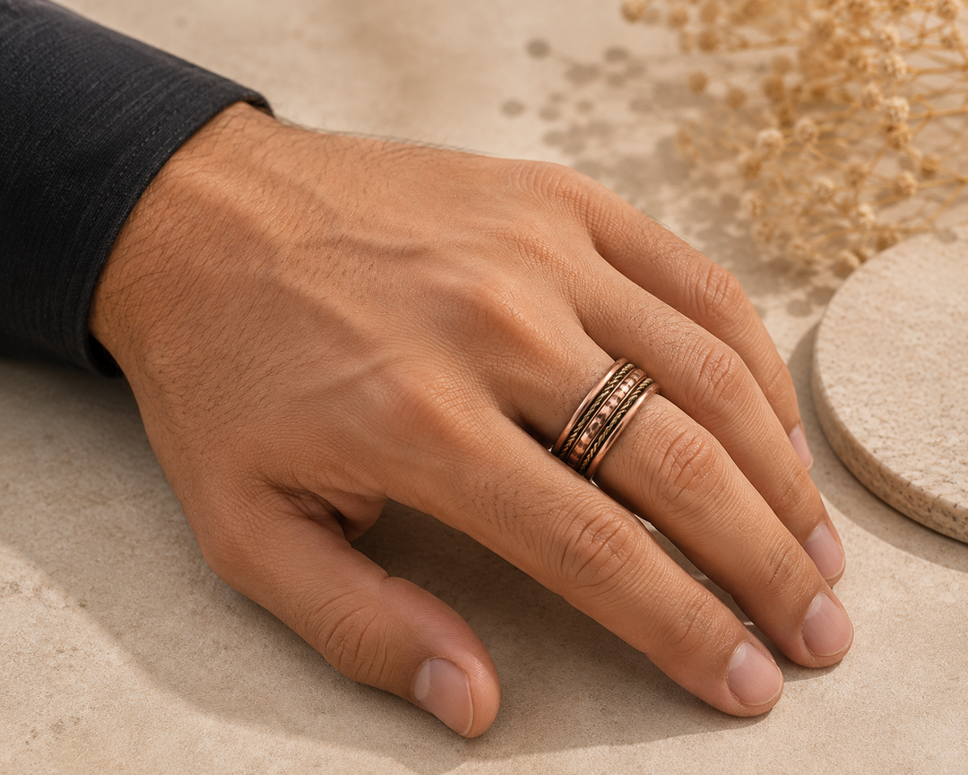 Bamboology Trends Adjustable Copper Magnetic Elite Ring for Men & Women | Pure Copper Ring with Magnets | Ayurvedic Wellness Ring