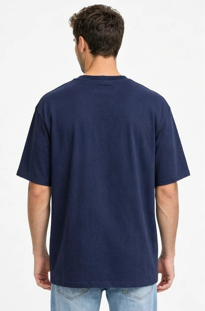 Men Oversized Bamboo T-Shirt Navy – Soft, Breathable & Sustainable