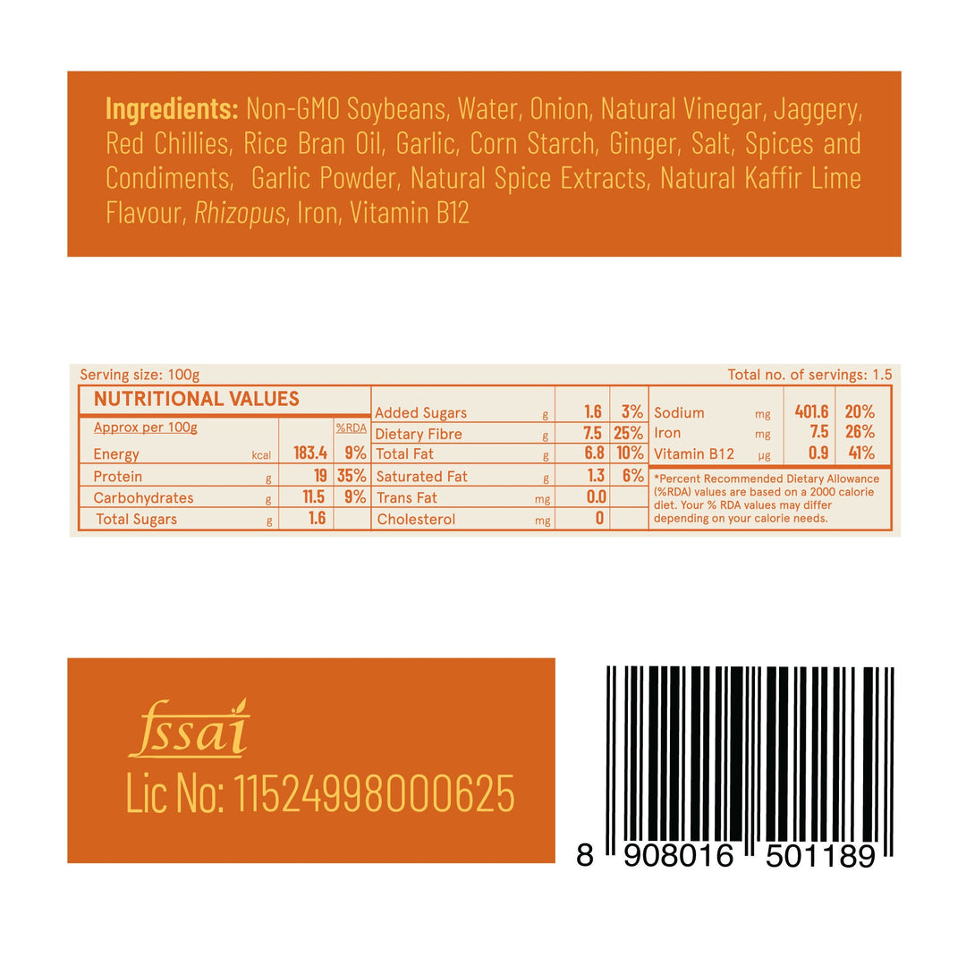 Hello Tempayy Thai Chilli Tempeh Thins | Heat & Eat | 150 g