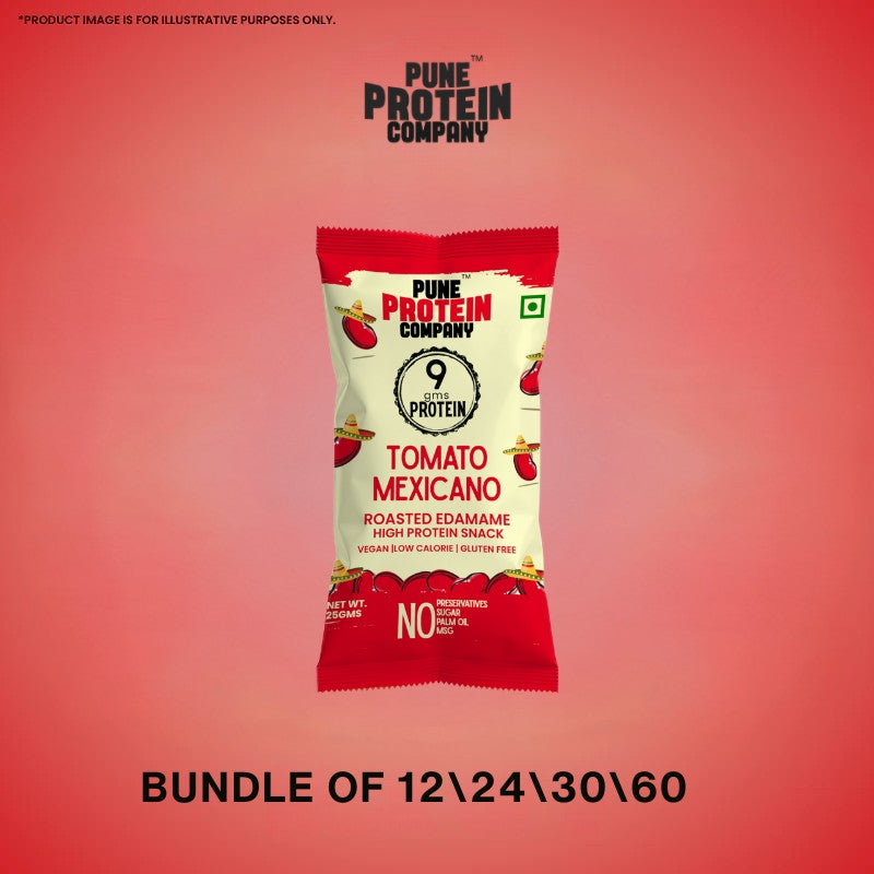 Tomato Mexicano Roasted Edamame – 25g | Pune Protein Company