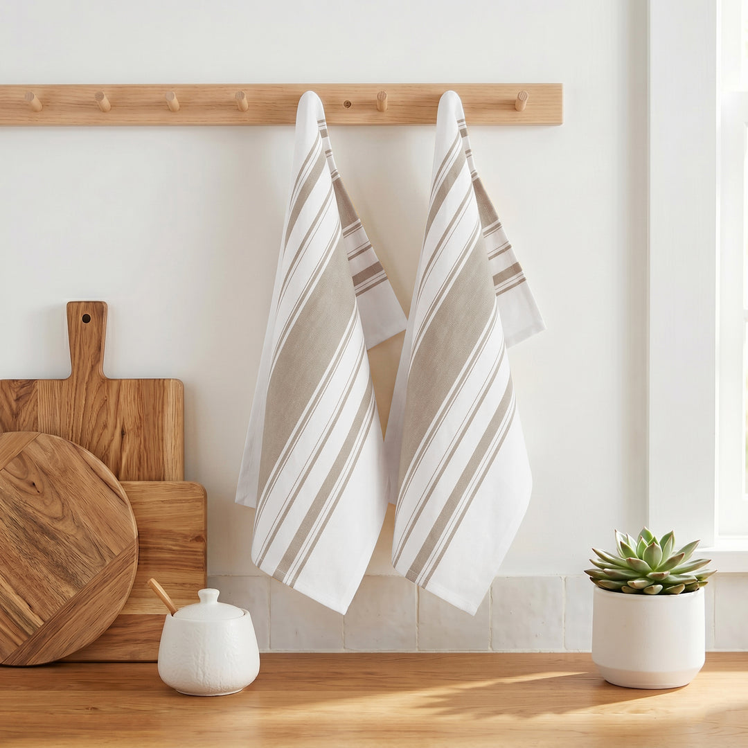 Striped Cotton Dish Towels ( Set of 2 )