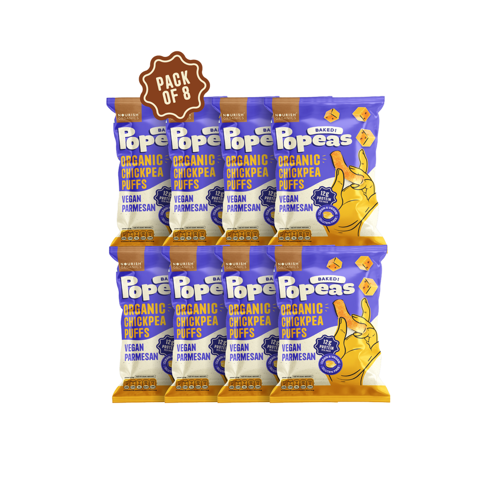 NOURISH ORGANICS Vegan Parmesan Protein Puffs - Pack of 8, (60G)