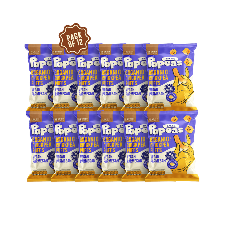 NOURISH ORGANICS Vegan Parmesan Protein Puffs - Pack of 12, (60G)