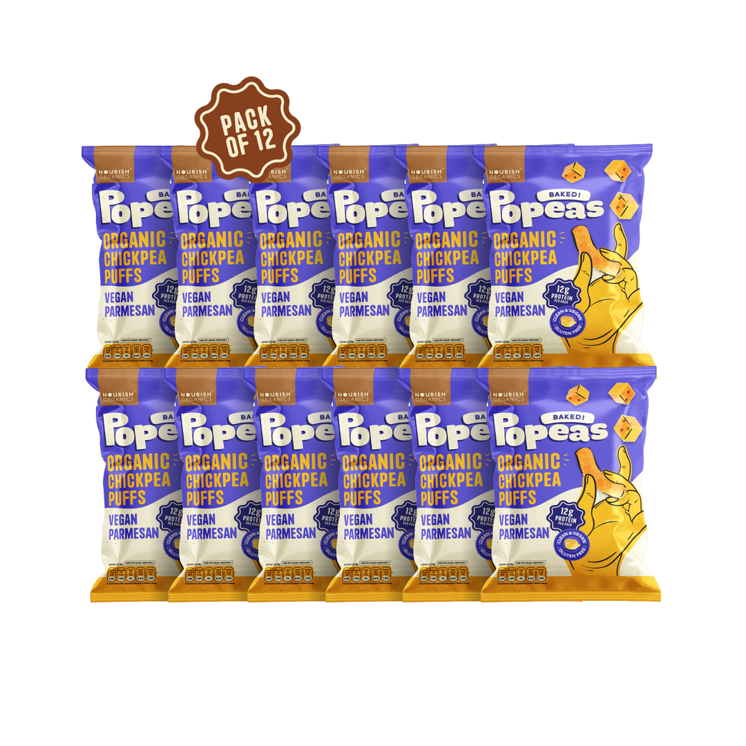 NOURISH ORGANICS Vegan Parmesan Protein Puffs - Pack of 12, (60G)