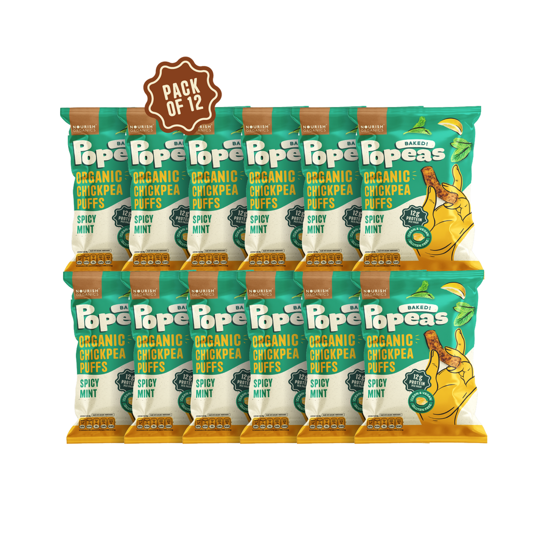 NOURISH ORGANICS Spicy Mint Protein Puffs - Pack of 12, (60G)