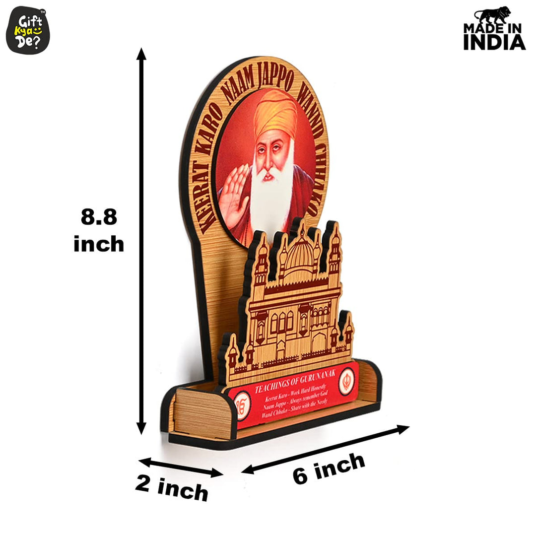 Gift Kya De Guru Nanak Dev Ji & Guru Gobind Singh Ji Photo Frame Stand | Desk & Wall Decor | Sikh Guru&