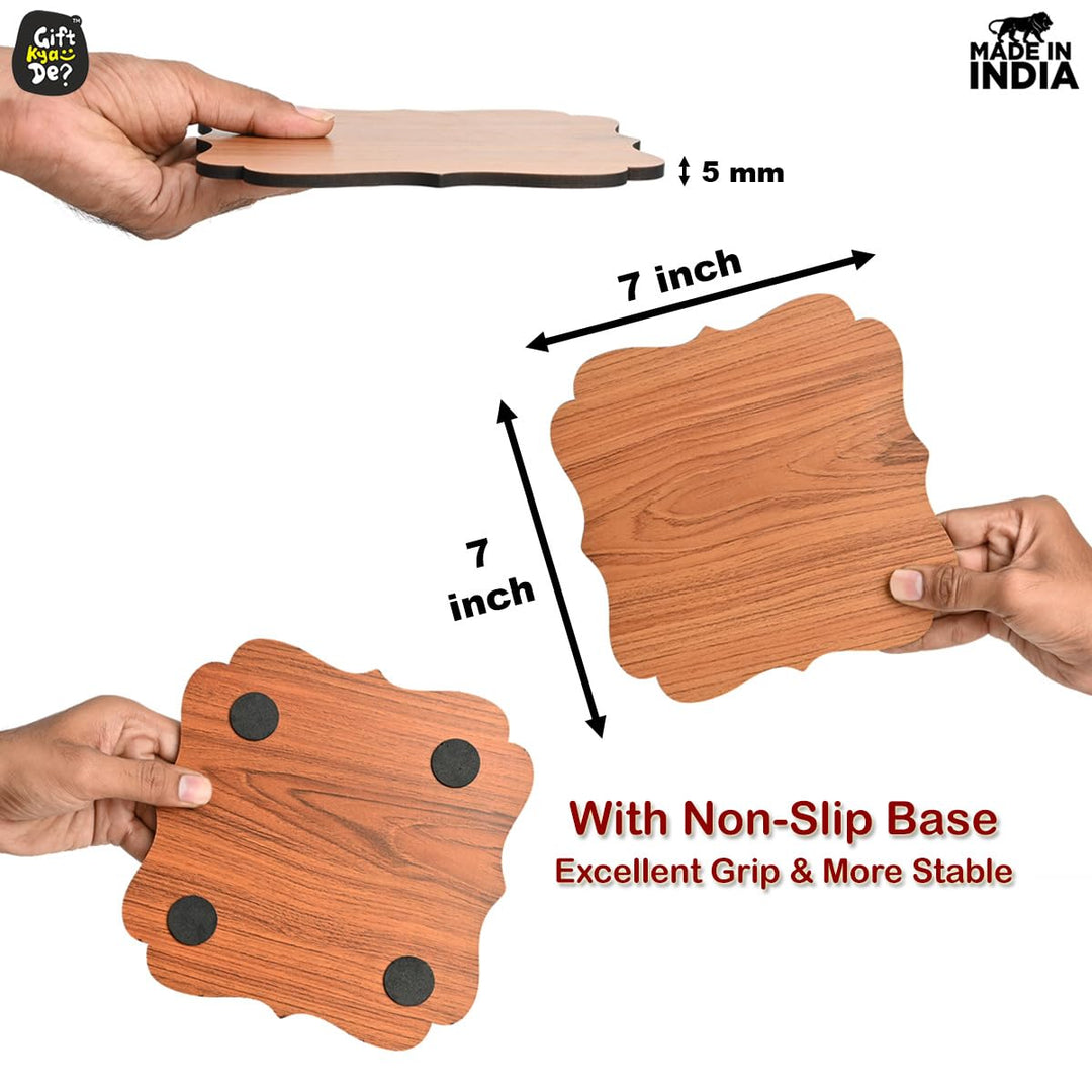 Gift Kya De Kitchen Coasters for Hot Utensils & Anti Slip Coaster Set for Big Hot Pots, Pans, Casserole & Bowl