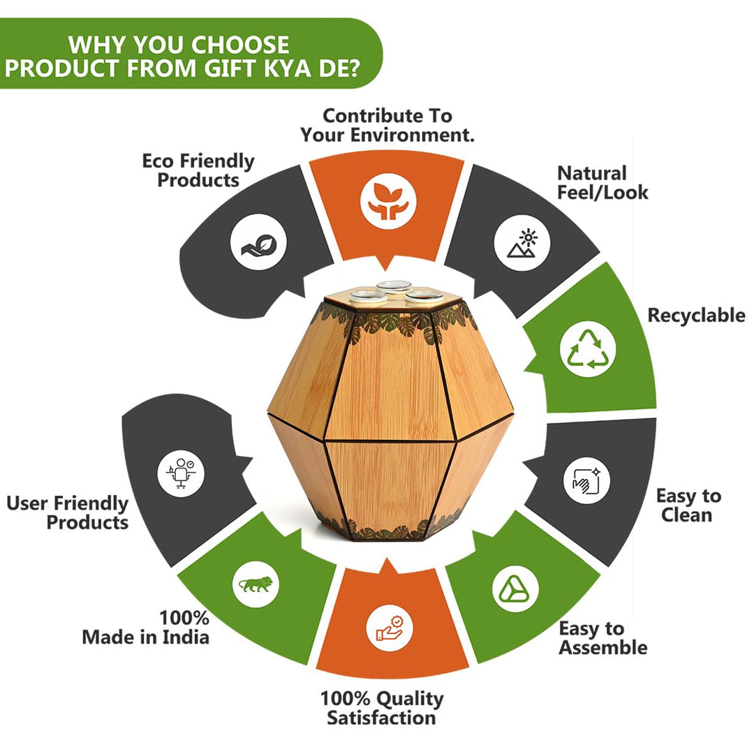 Gift Kya De Test Tube Planter with Wooden Holder / Calendar 2025, Table Top Decor Planters | Hexagon Design | Corporate Gifts