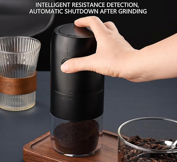 The Bean Co Roasters Electric Coffee Grinder | Powered by USB Plug-in Wire | with Cleaning Brush