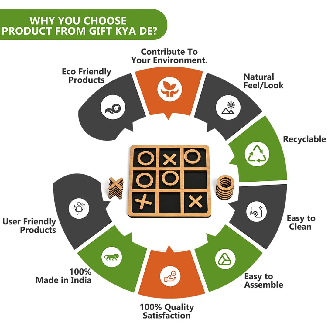 Gift Kya De 3D Tic Tac Toe Game Classic Mind Games for Kids, Family Games Special Board Games