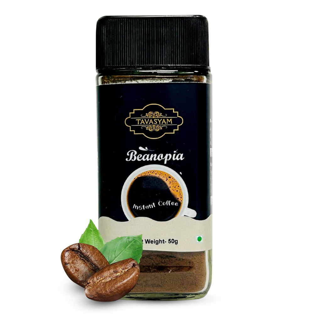 TAVASYAM Instant Coffee Powder | 50g Beanopia Flavoured Premium Arabica Coffee Powder | 25 Servings