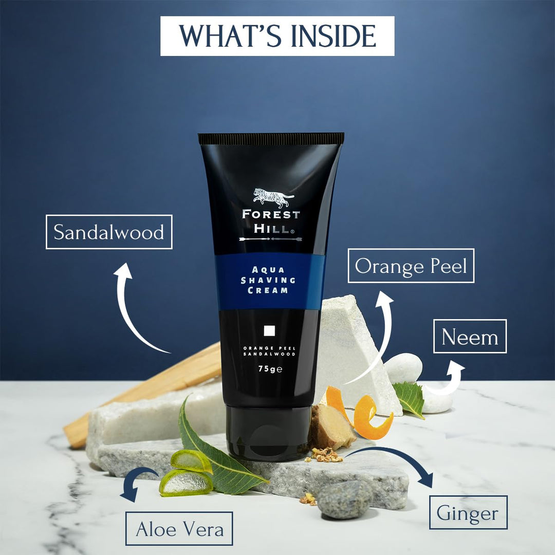 Forest Hill Pack of 3 Men Shaving Kit, Pre Shave Oil 50ml, Aqua Shaving Cream 75gm & Ashford After Shave Balm 100ml