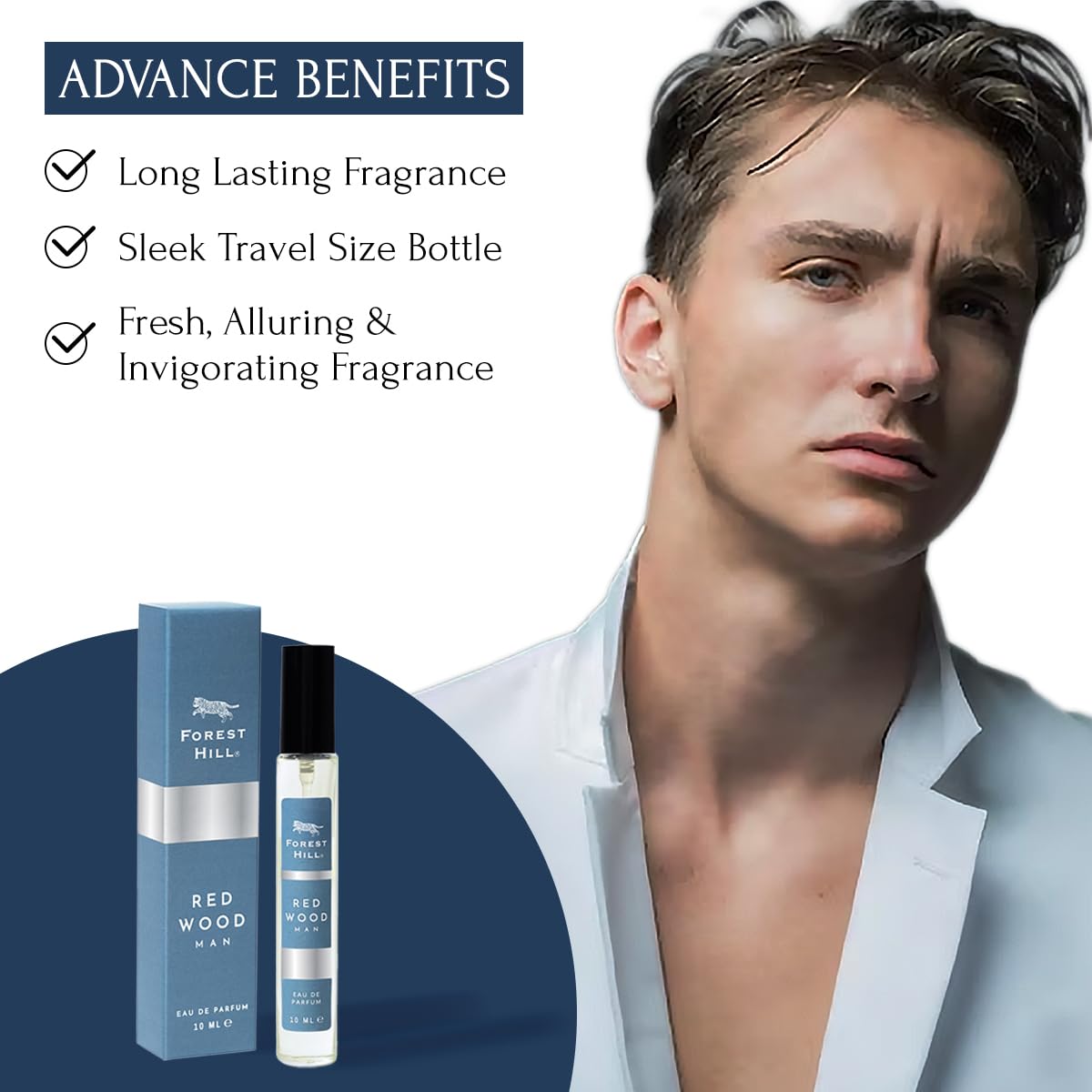 Forest Hill Pack of 4 Men Perfume, Dain Tree, Eagle Wood, Taiga & Red Wood, 10ml Each