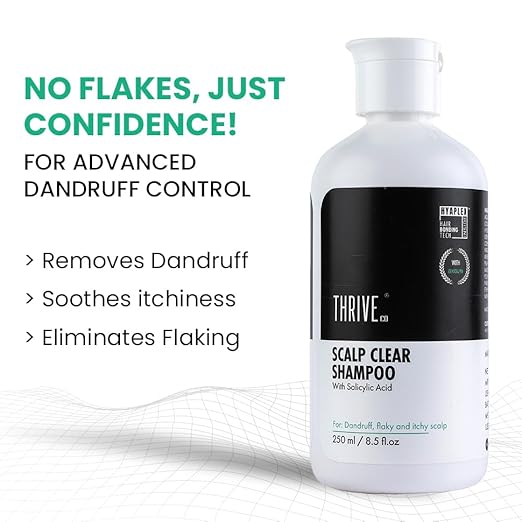 ThriveCo Scalp Clear Shampoo for Dandruff Control | For Dandruff, Flaky & Itchy Scalp | For Men & Women |  250ml