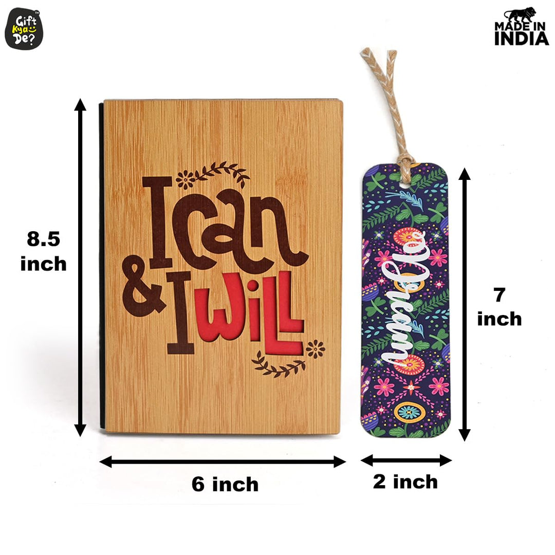 Gift Kya De Diary Notebook with 5 Colorful Bookmarks | Motivational Quotes (190 quality pages)