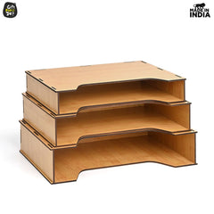 Gift Kya De File Organiser 3 Tier Paper Tray For Office Desk, Horizontal & Vertical Adjustment A4 Documents Organizer