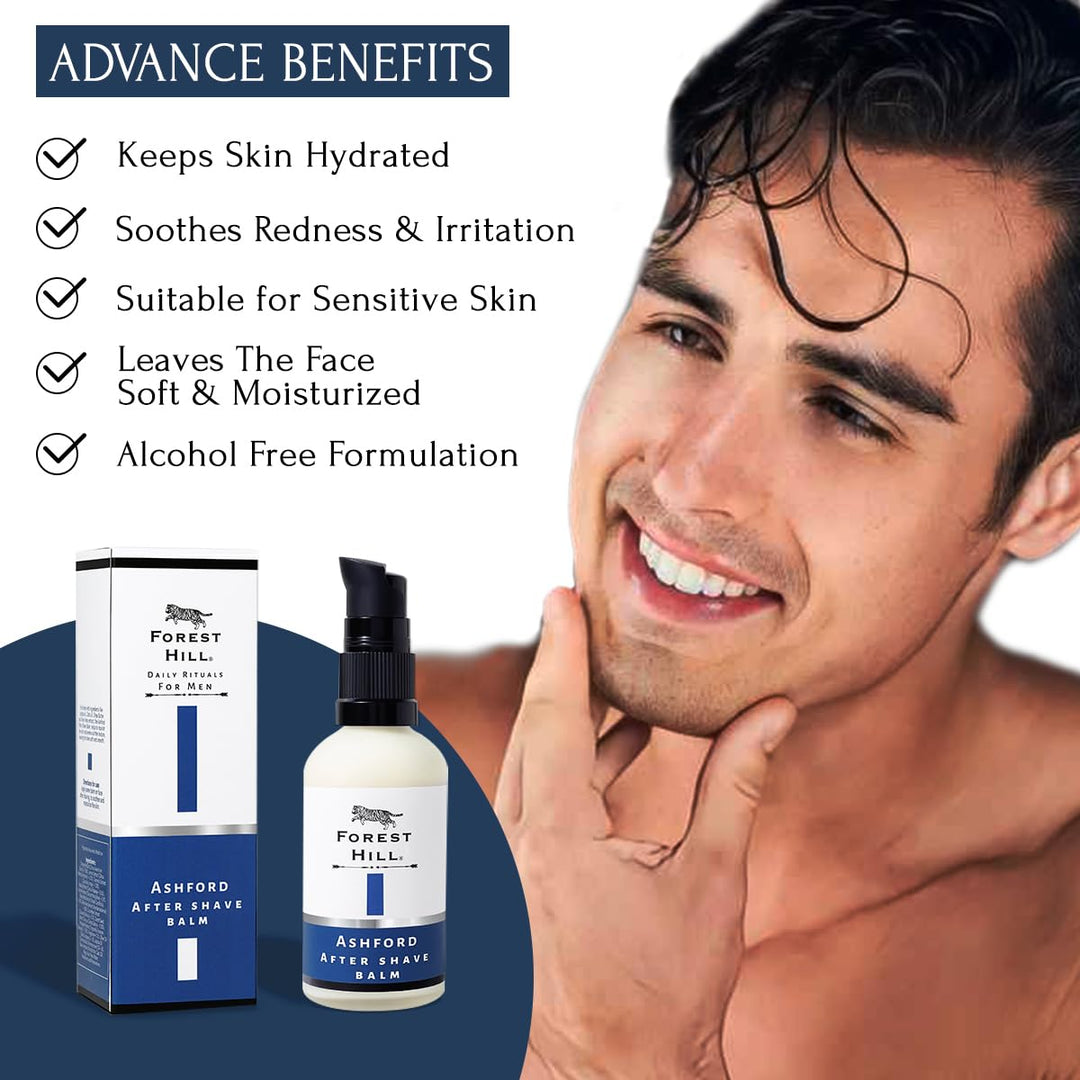 Forest Hill Pack of 2 Men Shaving Kit, Pre Shave Oil 50ml & Ashford After Shave Balm 100ml
