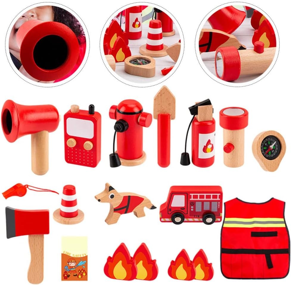 Wudly - Wooden Fire Fighter Set For Kids