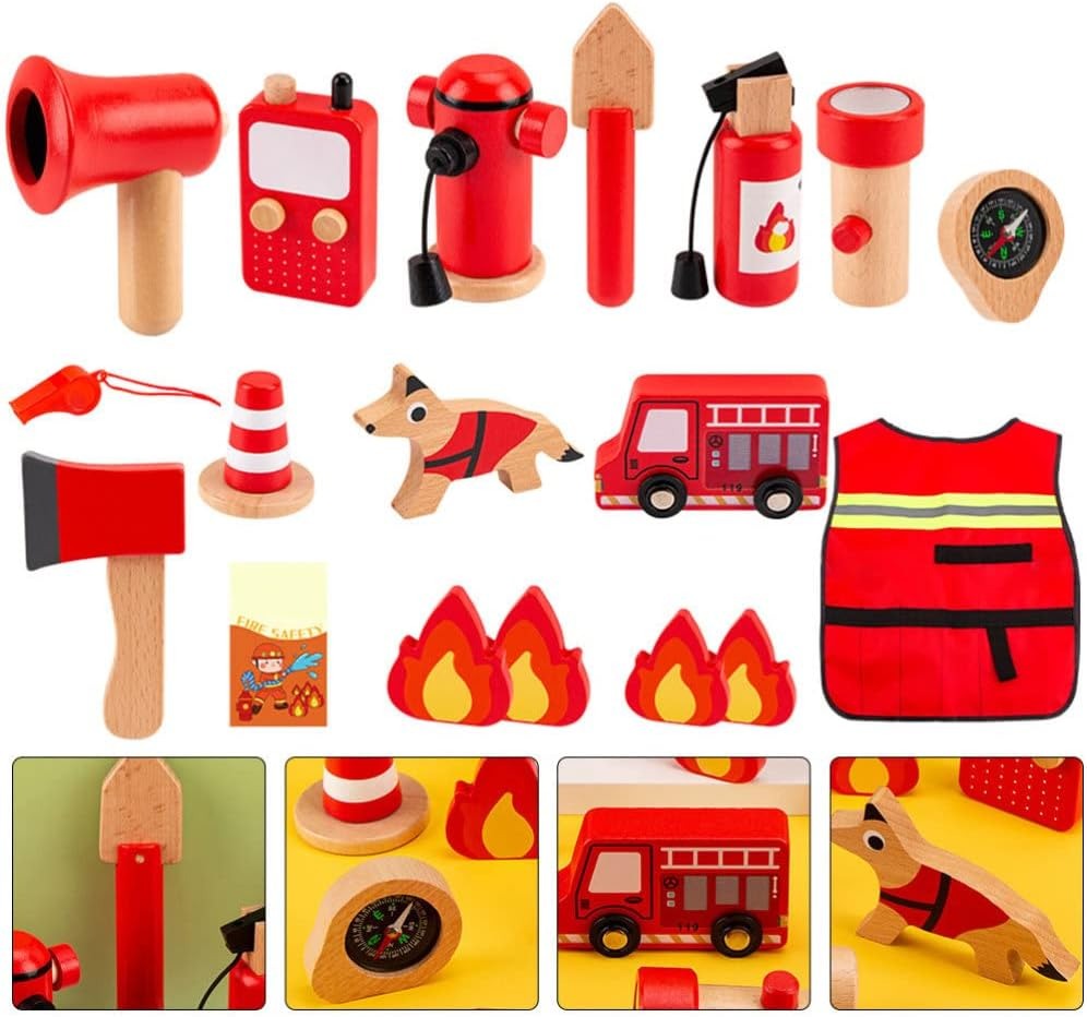 Wudly - Wooden Fire Fighter Set For Kids