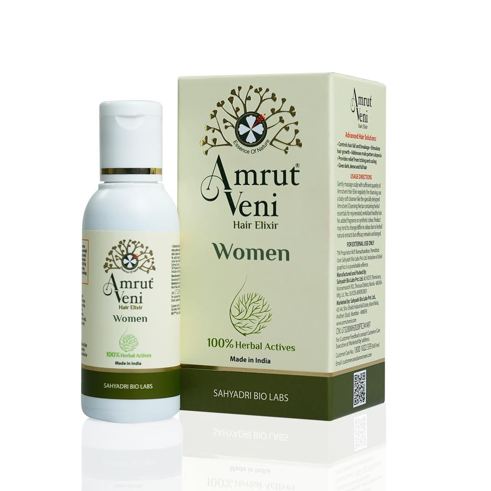 Amrutveni Hair Elixir Oil for Women – Biotechnologically Engineered with 40+ Herbal Actives, Protects Against Dandruff & Micro-Infections, Non-Sticky Nourishment for Healthy Hair, 50ML