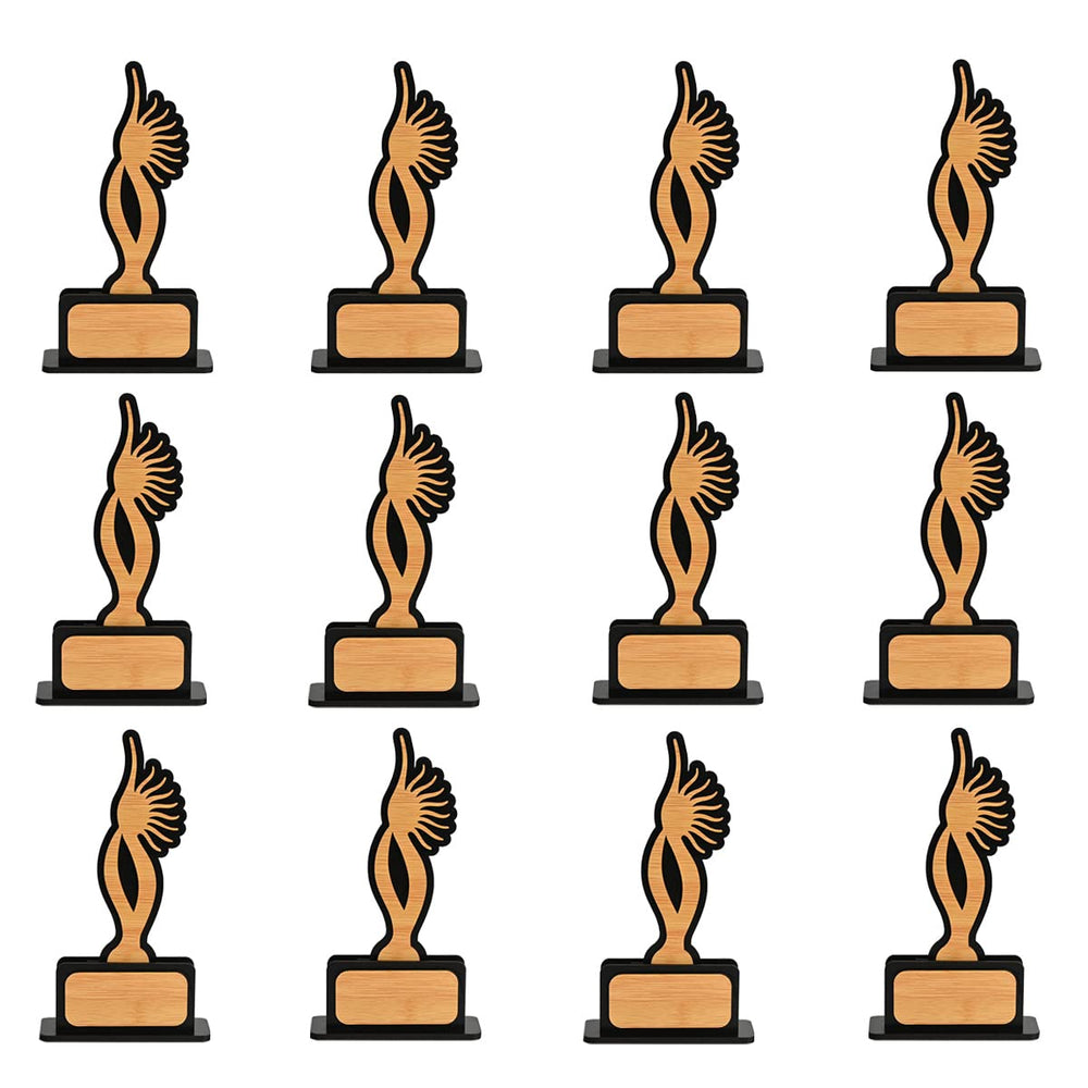 Gift Kya De Momento Awards and Trophy for Winner, Beautiful Black and Bamboo Design with Wooden Cutwork, Easy Print and Sticker Paste Your Matter, Eco Friendly Corporate Gifts (Size 10x6)