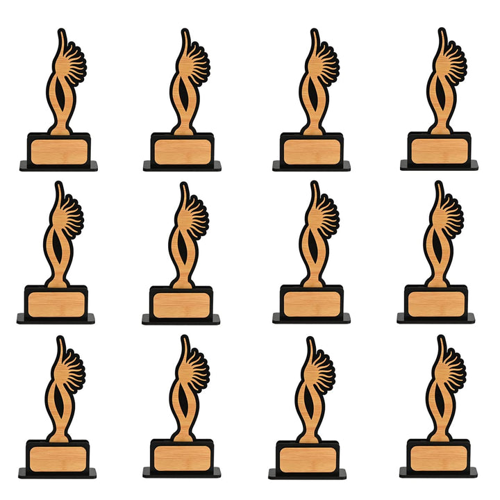 Gift Kya De Momento Awards and Trophy for Winner, Beautiful Black and Bamboo Design with Wooden Cutwork, Easy Print and Sticker Paste Your Matter, Eco Friendly Corporate Gifts (Size 10x6)