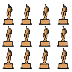 Gift Kya De Momento Awards and Trophy for Winner, Beautiful Black and Bamboo Design with Wooden Cutwork, Easy Print and Sticker Paste Your Matter, Eco Friendly Corporate Gifts (Size 10x6)