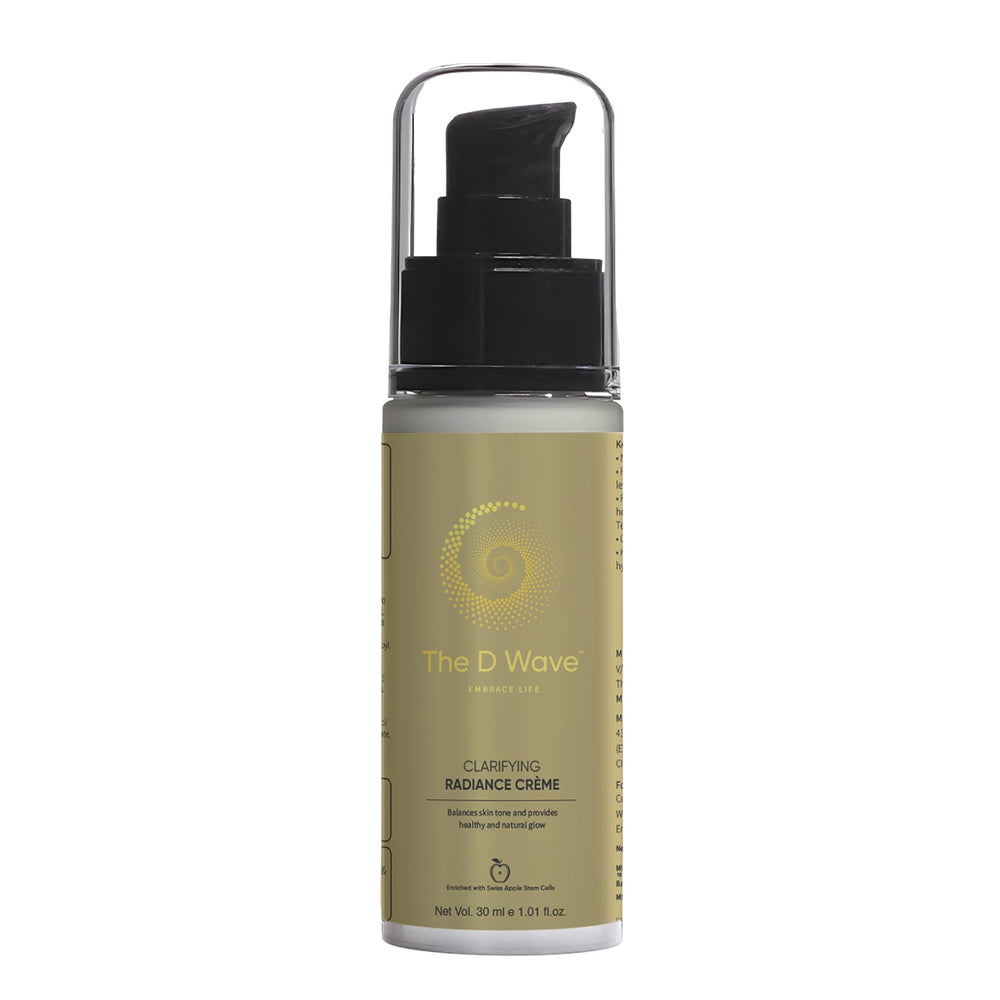 The D Wave Clarifying Radiance Crème for Bright Skin & Radiant Glow - 30ML | Firmer, Supple and Deeply Nourished Skin | Reduces Signs of Ageing | All Skin Types & Genders