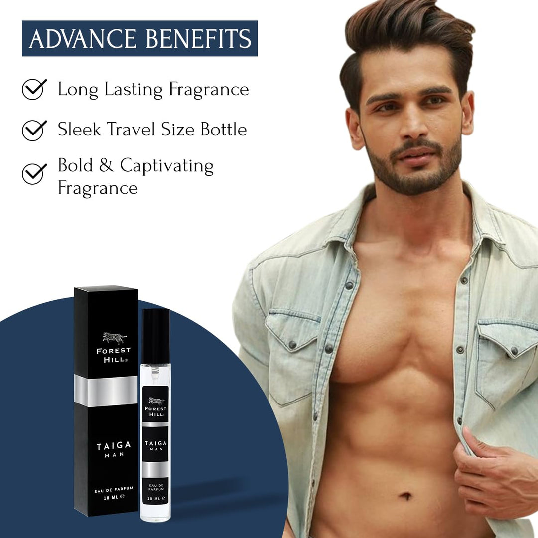 Forest Hill Pack of 2 Men Perfume, Taiga & Red Wood, 10ml Each