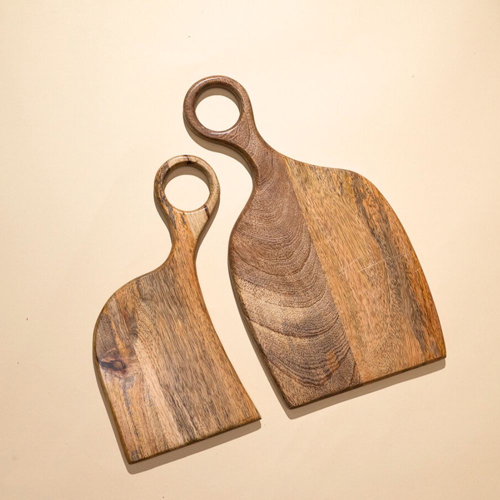 Muun Home Wooden Yin-Yang Platter Set of Two