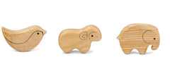 Channapatna Toys Wooden Animals Shakers Rattle Toys, Set of 3 -Musical Instrument Rattle Toy for Baby and Kids (0-3 Years) - Non-Toxic, Hold and Shake Toys -Elephant, Bird & Sheep