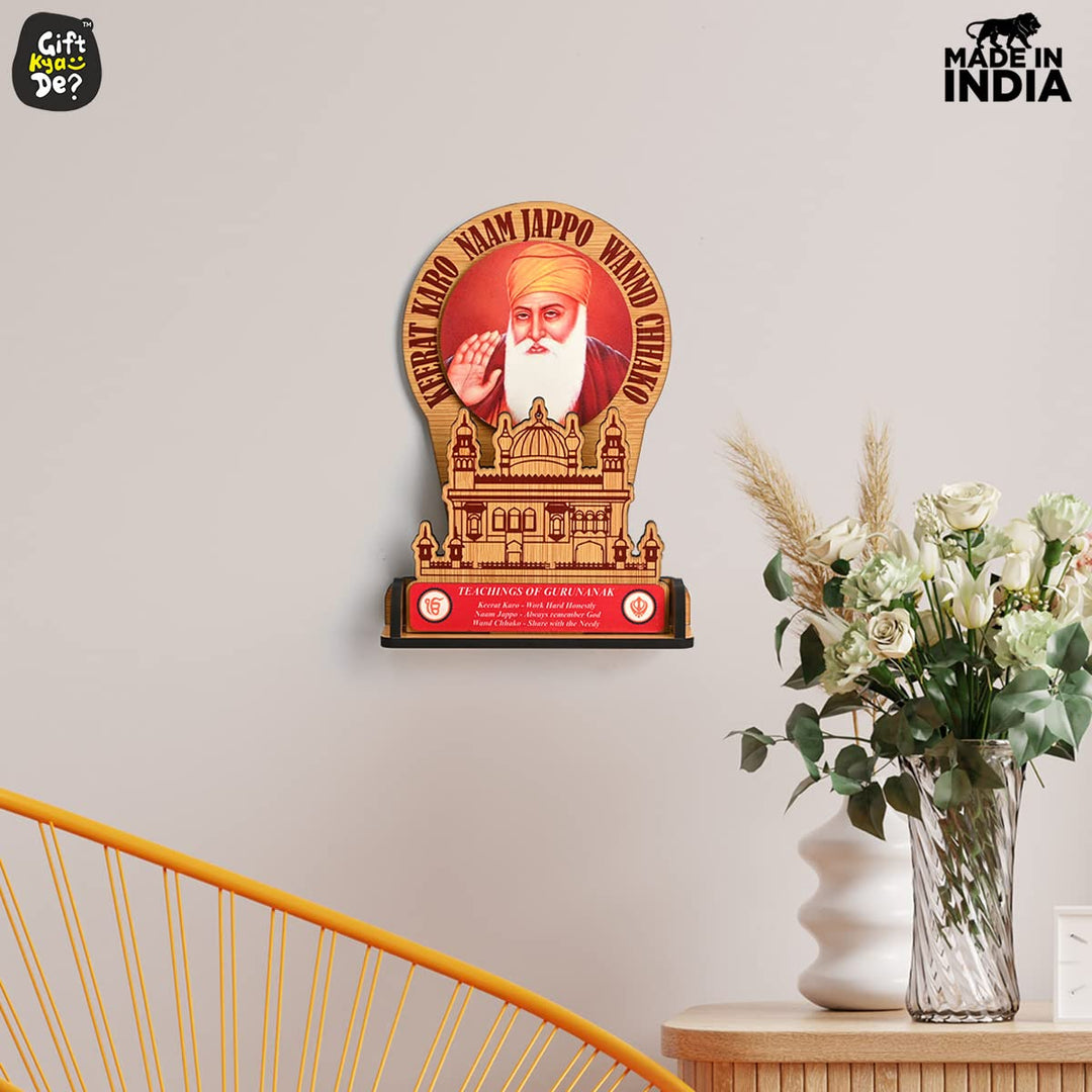 Gift Kya De Guru Nanak Dev Ji & Guru Gobind Singh Ji Photo Frame Stand | Desk & Wall Decor | Sikh Guru&