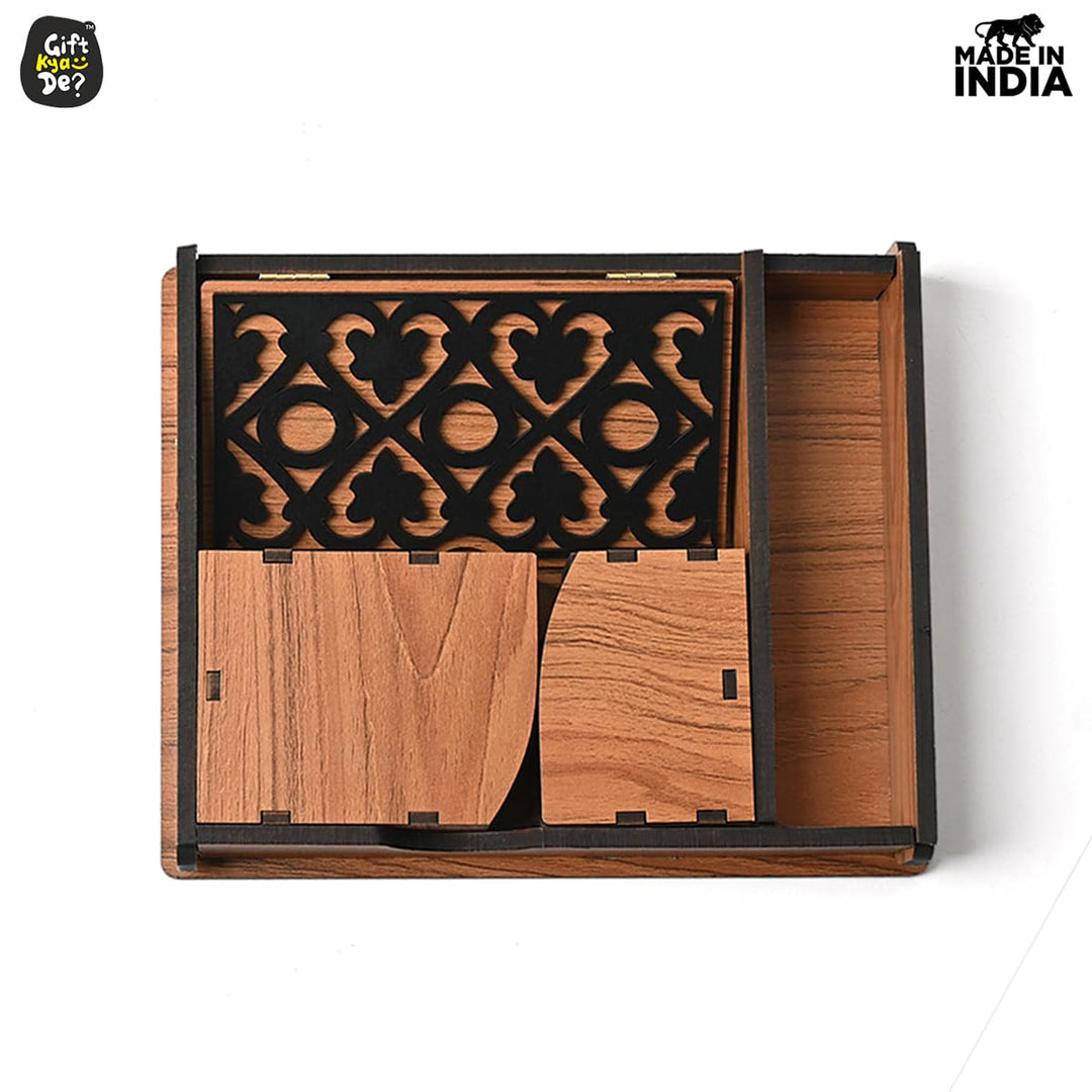 Gift Kya De Tissue Paper Holder for Dining Table with Toothpick Holder Designer 5 Compartment Dining Table Accessories for Home Decor