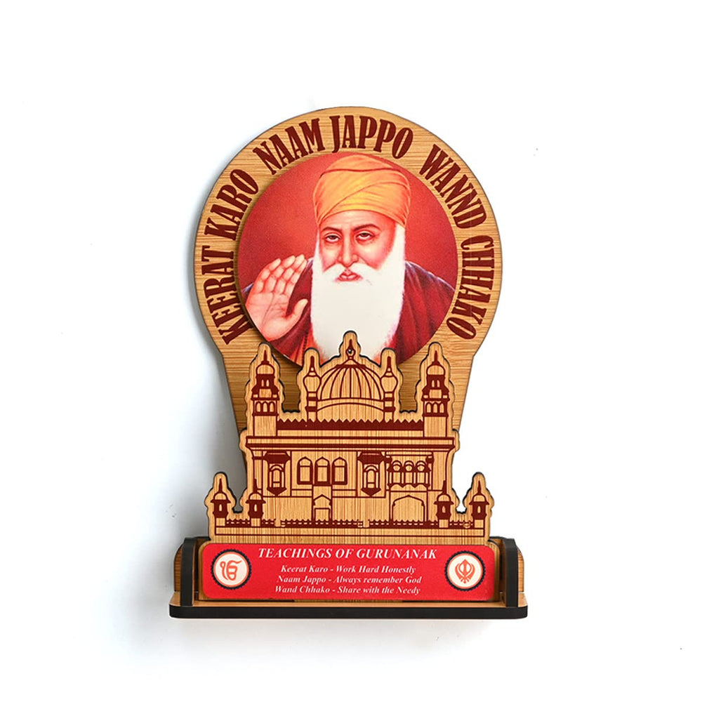 Gift Kya De Guru Nanak Dev Ji & Guru Gobind Singh Ji Photo Frame Stand | Desk & Wall Decor | Sikh Guru's