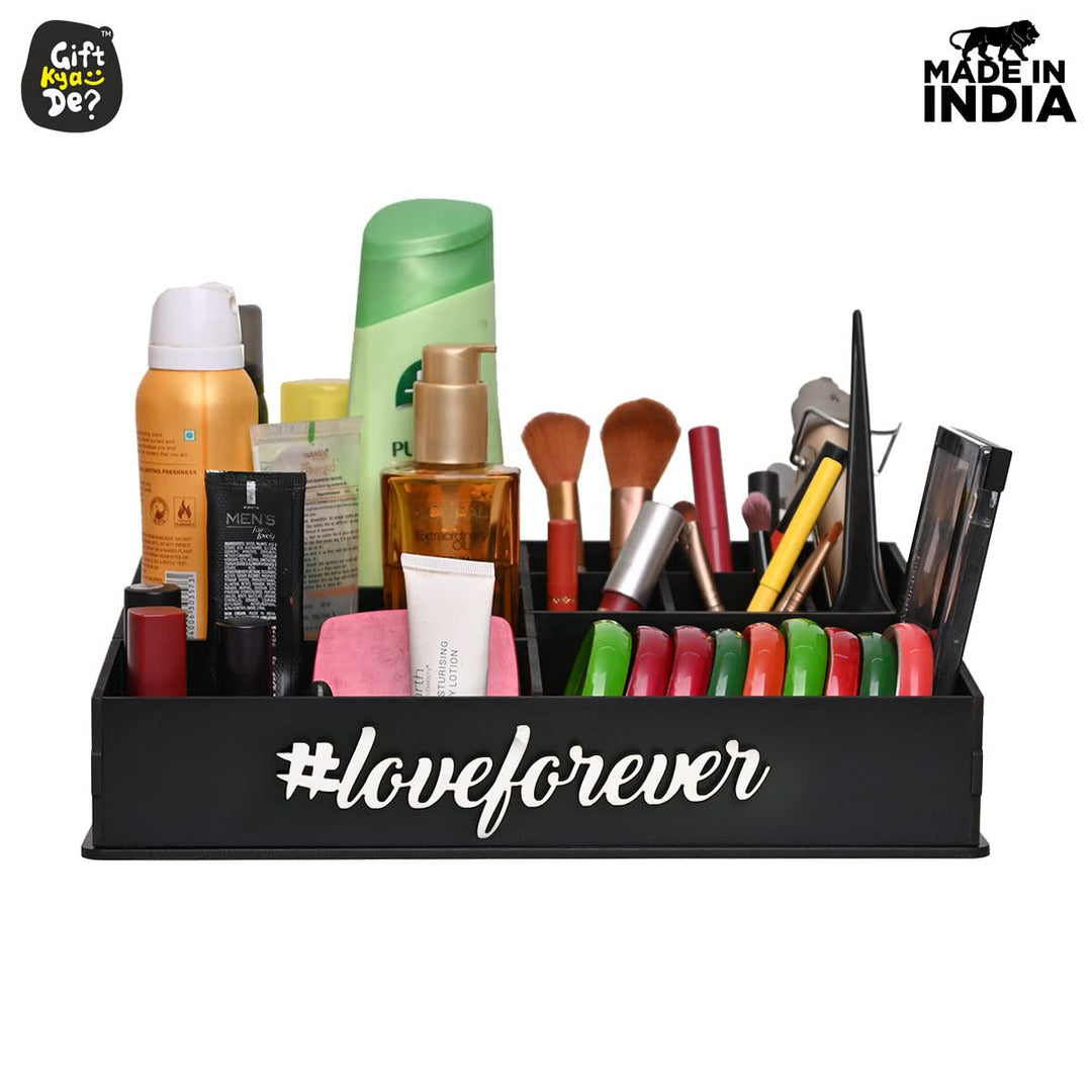 Gift Kya De Makeup Organizer For Dressing Table | 9 Compartments | Storage boxes For Lipstick, Nail Polish (30 x 22cm)