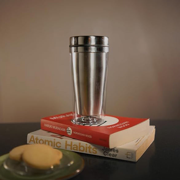 The Bean Co Roasters Coffee Travel Mug | Insulated Coffee Tumbler | Anti-Slip Grip, Double Wall Vacuum Insulated Stainless Steel Travel Mug