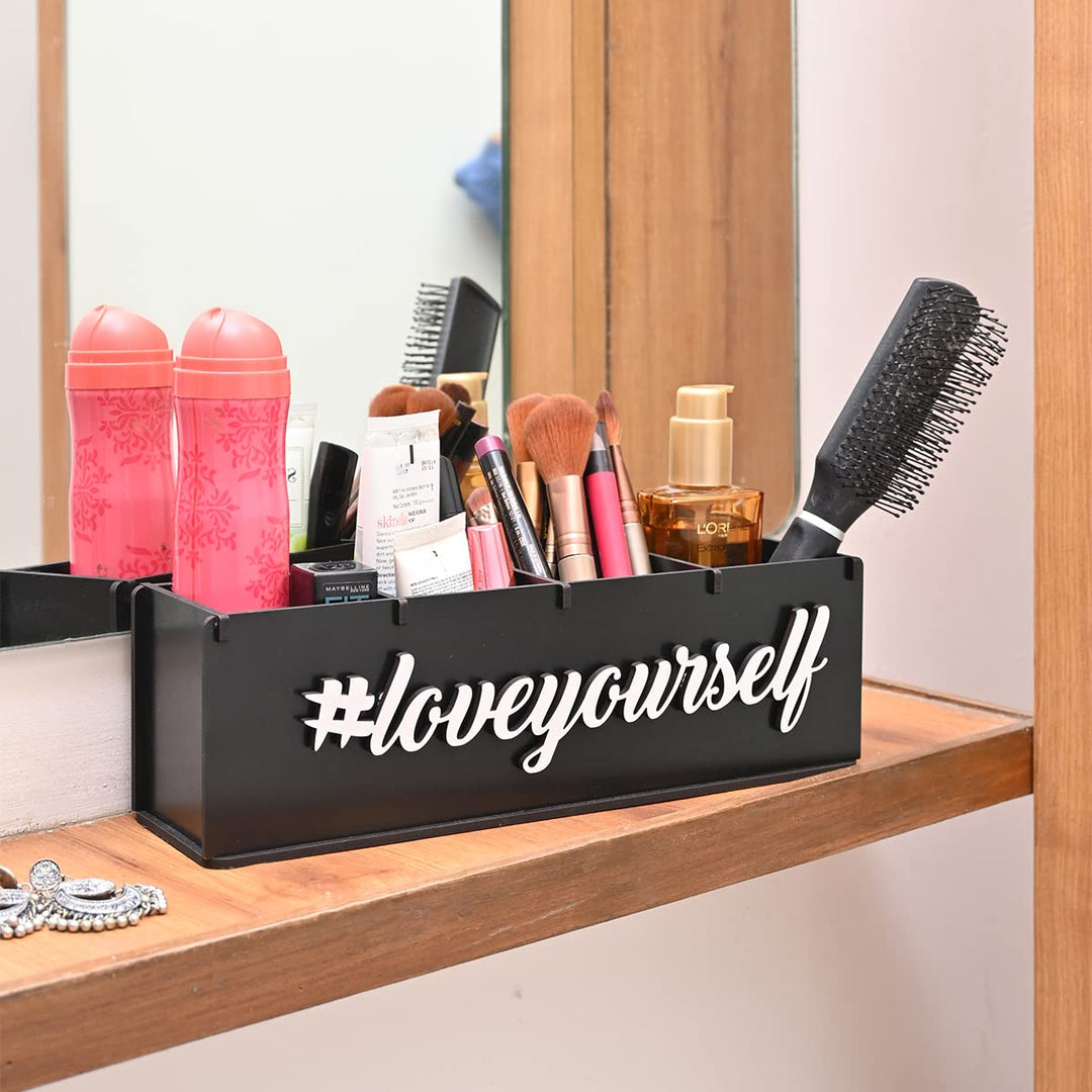 Gift Kya De Makeup Box Organizer For Girls | 4 Compartment Makeup Storage Box | Unique Gifts For Girls | Cosmetic Organizer