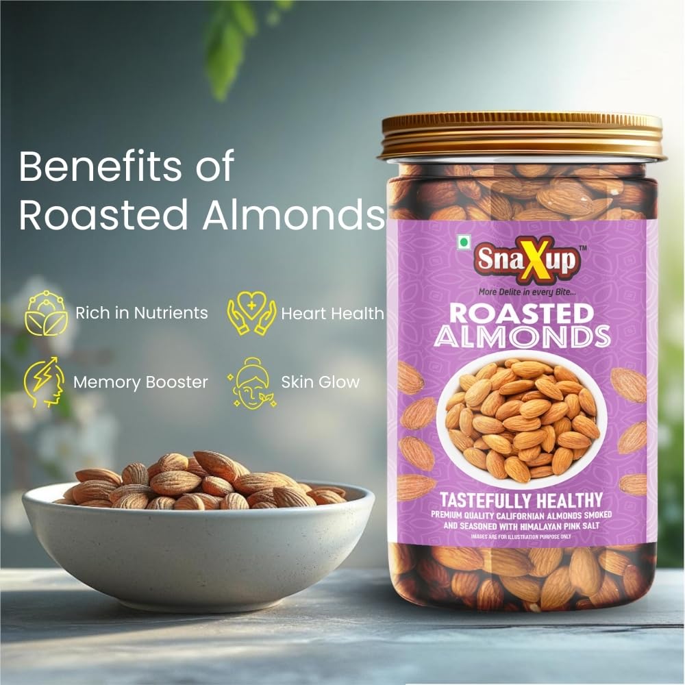 Snaxup Premium Salted Roasted Californian Almonds 500g