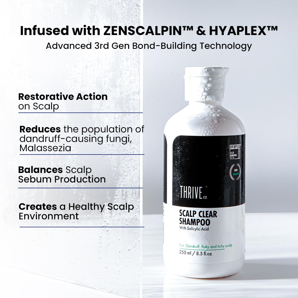 ThriveCo Scalp Clear Shampoo for Dandruff Control | For Dandruff, Flaky & Itchy Scalp | For Men & Women |  250ml