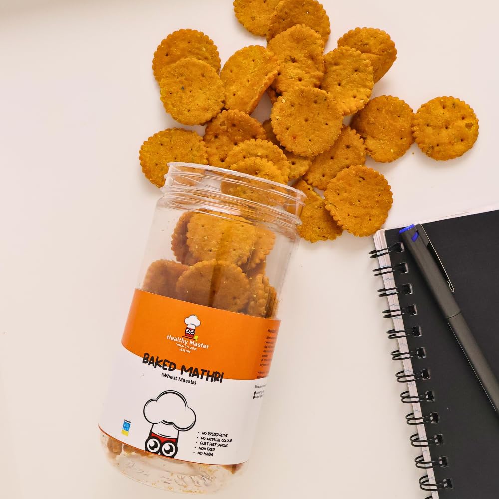 Healthy Master Baked Wheat Masala Mathri 250 g | Diabetic-Friendly & Weight Management Snack