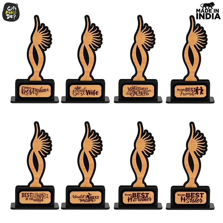 Gift Kya De Memento Awards and Trophy for All, Easy Print & Sticker Paste Your Matter, Eco Friendly Gifts