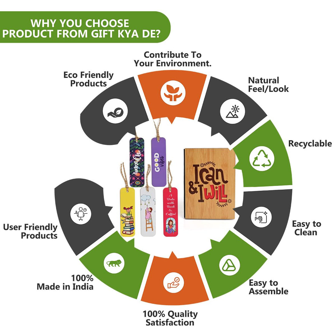 Gift Kya De Diary Notebook with 5 Colorful Bookmarks | Motivational Quotes (190 quality pages)