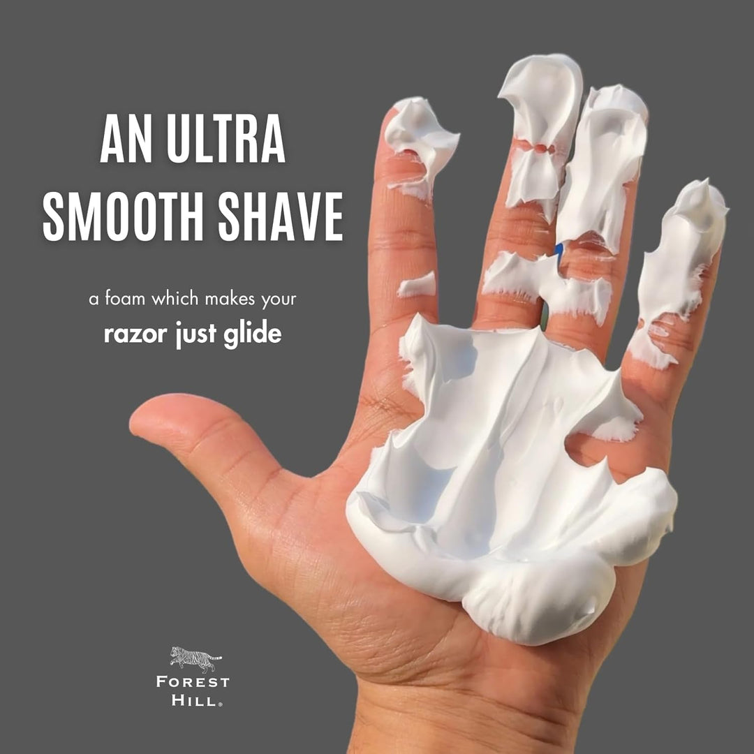 Forest Hill Aqua Pre Shave Foam For Men, Goodness of Olive & Argan Oil, Mulberry, Rosemary & Peppermint Extract, Prevent Cuts & Burns, Rich Lather, Cooling Hydrating Formula, 266 ml (Pack of 2)
