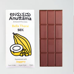 ANUTTAMA Bella Tharai Dark Chocolate - 50% Cocoa - Vegan Dark Chocolate 50 gm