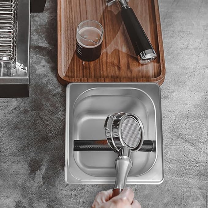 The Bean Co Roasters Stainless Steel Knock Box | 18cmx16cmx15cm | Designed for Home Baristas and Coffee enthusiasts